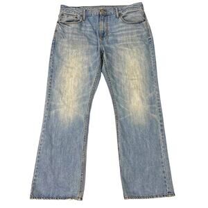 American Eagle Jeans Mens Size 36x32 Bootcut 100% Cotton Distressed Casual Biker